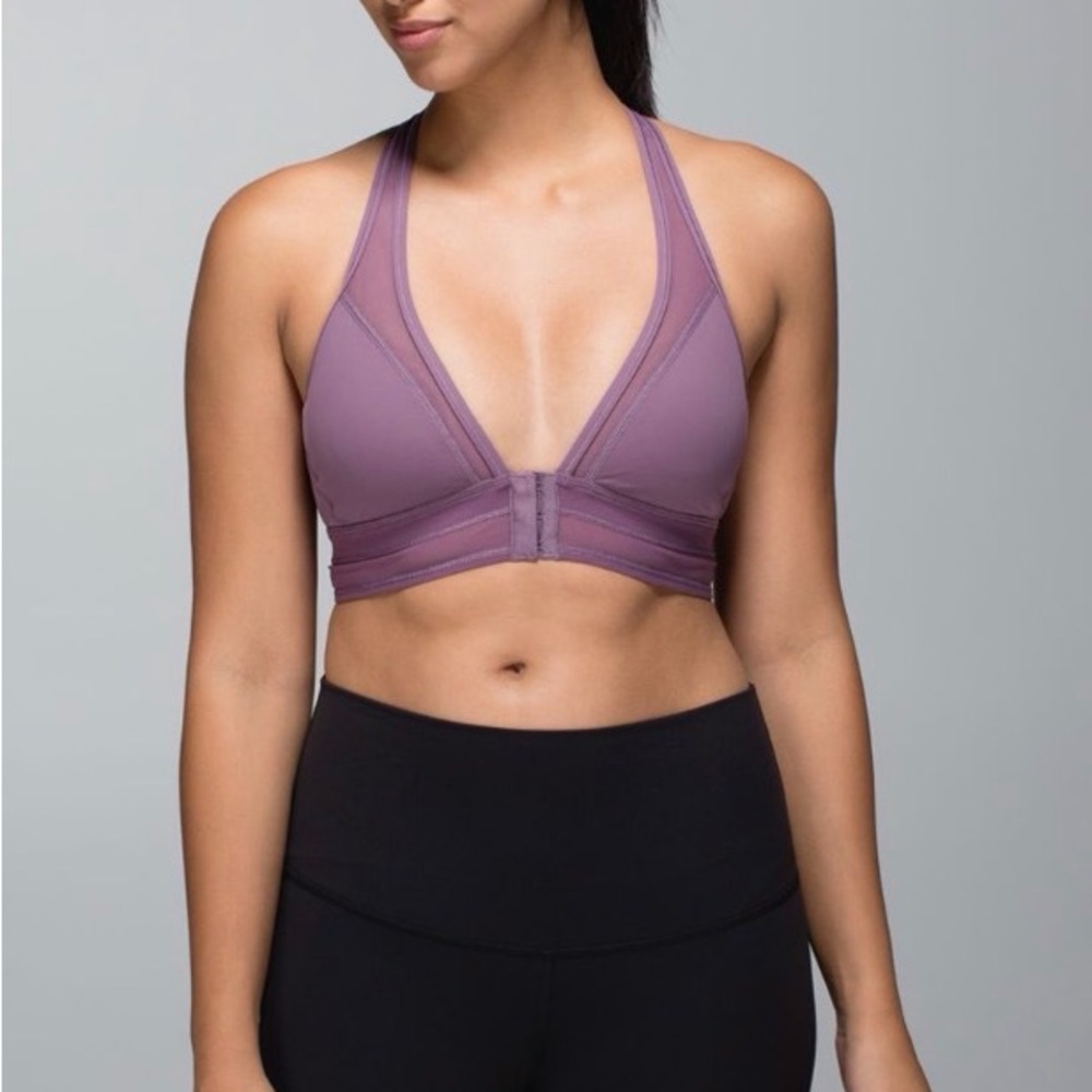 Lululemon Seek The‎ Heat Bra Purple Fog Size 4